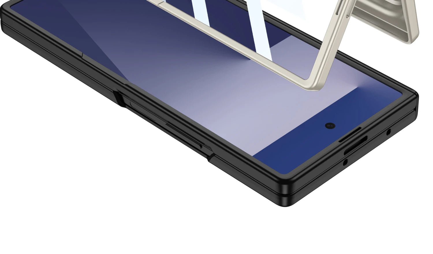 Magsafe Rotating Bracket Case For Samsung Galaxy Z Fold 7 Skin-feel Matte With Glass Film ZFold7 Magnetic Hinge Protective Cover