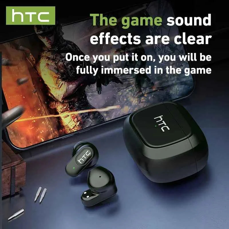 HTC NE51 Bluetooth Earphones TWS Sport Wireless Headphones Long Life with Mic In-Ear Earbuds AI Translator Earbuds