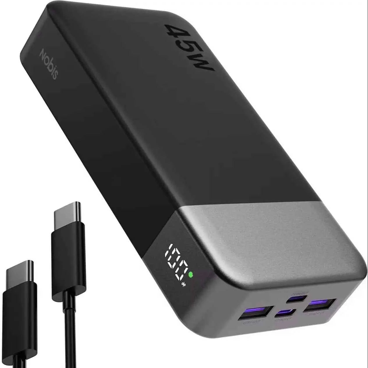 45W 20000mAh Portable Charger, Power Bank Fast Charging, Battery Pack with C to C Cable, Battery Bank with Digital Display for Phone Android Laptop