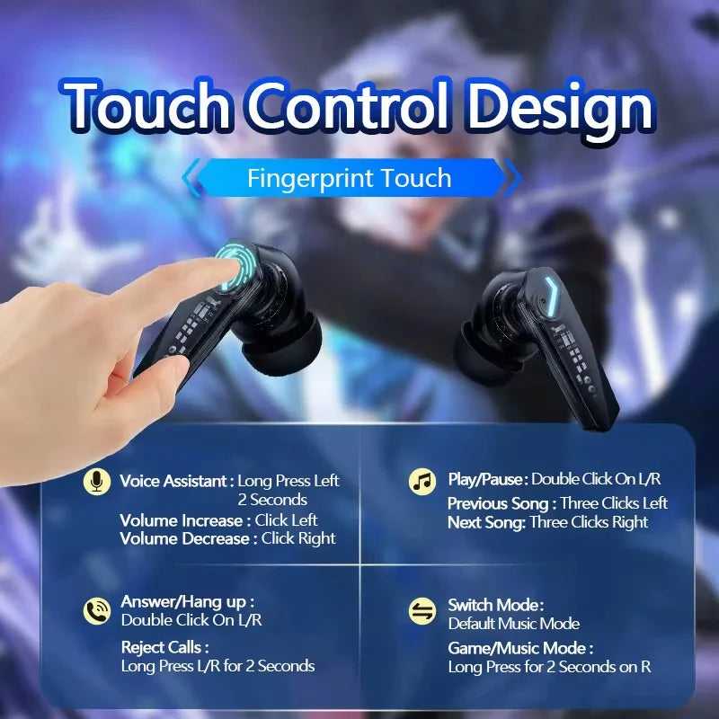 Choice Lenovo GM2 Pro TWS Wireless Bluetooth V5.3 Earphone HD Call Low Latency Headphones Dual Mode Music Gaming Earbuds GM2PRO