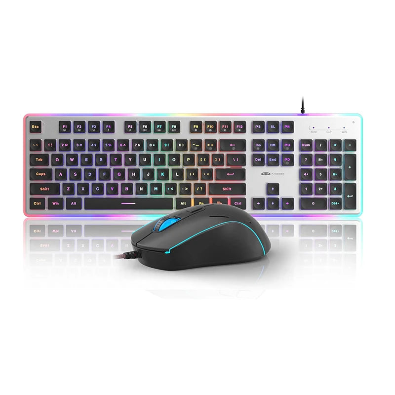 MageGee Gaming Keyboard and Mouse 104 Keys RGB 6 Speed Mouse Combo Pudding Keycaps Silent Computer Keyboard PC Laptop Mac Office