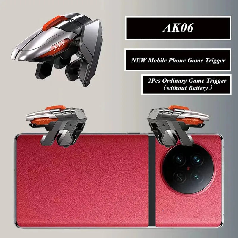 MEMO 6 Finger Mobile Phone ABS Game Trigger AK06 for PUBG Aim Shooting L1 R1 Alloy Key Button for IOS Android Gamepad Controller