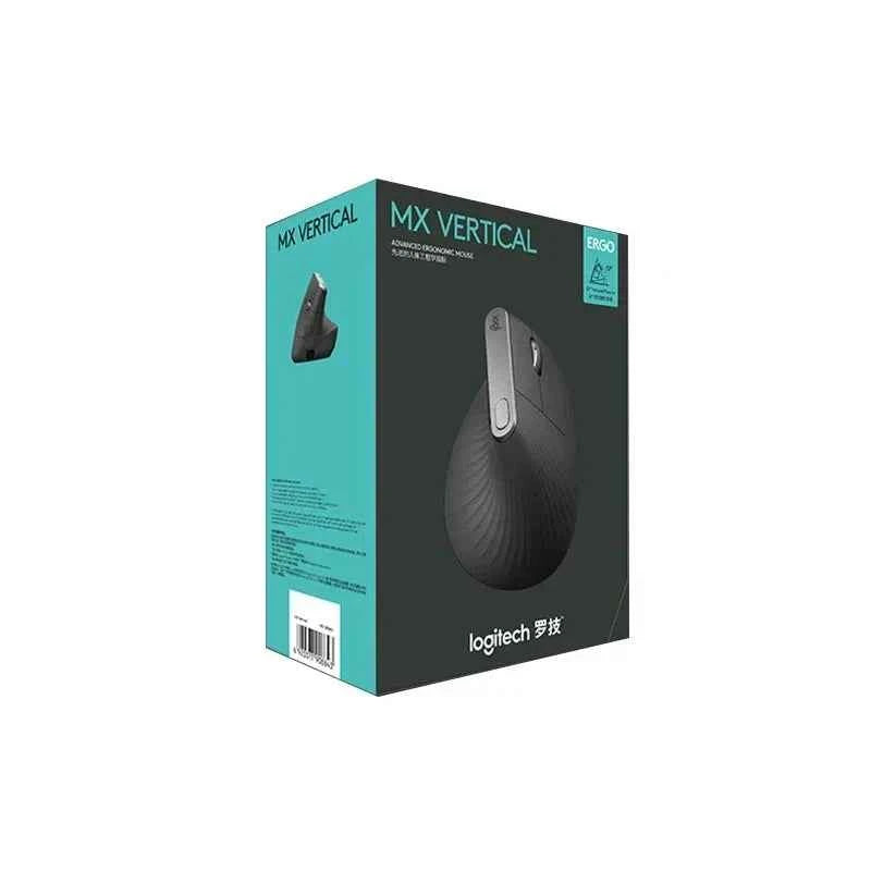 Logitech MX Vertical Wireless Mouse – Ergonomic Design Reduces Muscle Strain, Move Content Between 3 Windows and Apple Computer