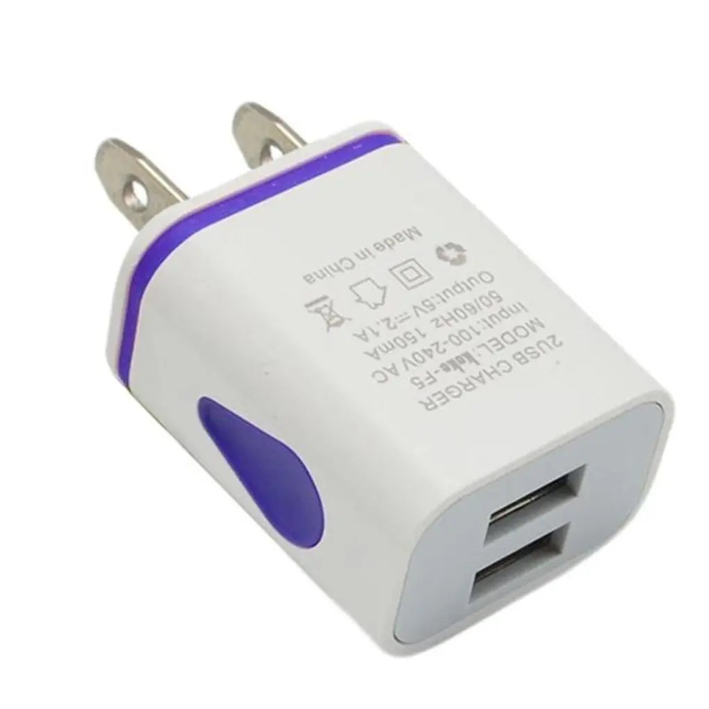 USB Wall Charger for Samsung Xiaomi Dual Port 2A Output Travel Plug Power Adapter Compatible for Phone EU/US Plug