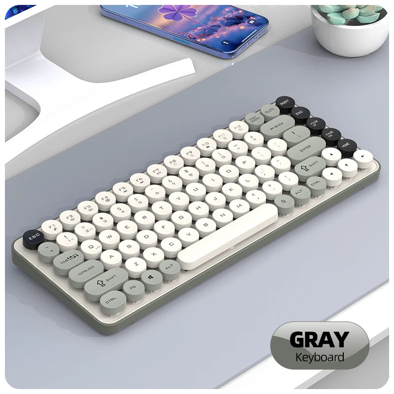 Friwol BT185 Bluetooth Wireless Keyboard Mouse Set Punk Keycap Laptop Desktop Office Mute Keyboard Mechanical Feel