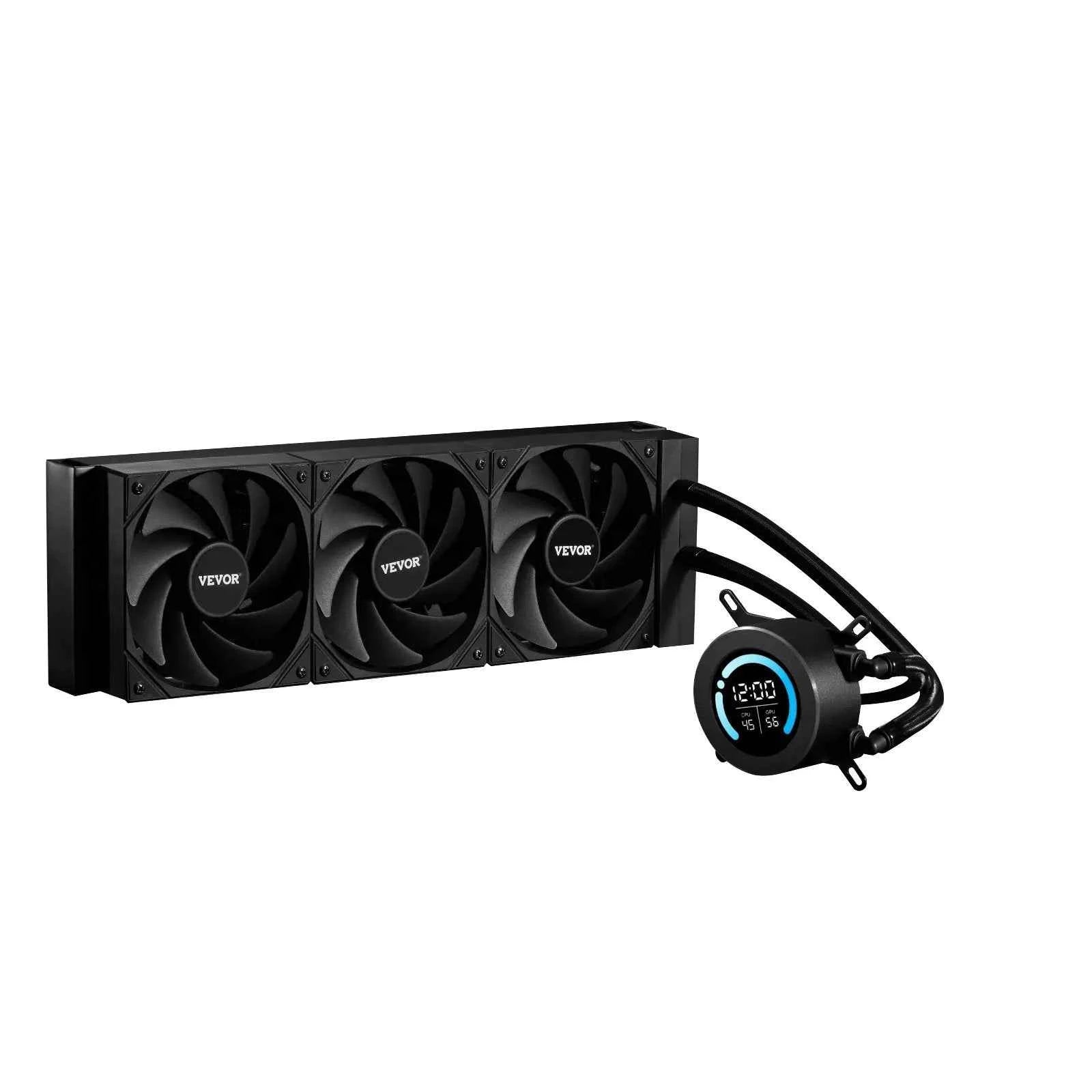 AIO CPU Liquid Cooler with 3x 120mm PWM Fans, Compatible with Intel/AMD Sockets, High-Performance Water Cooling System