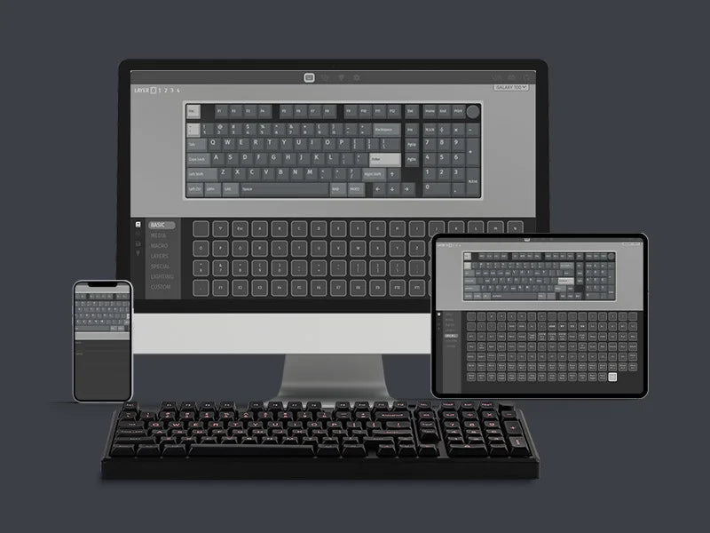 EPOMAKER Galaxy100 1800 ANSI US Layout QMK/VIA Wired/BT5.0/2.4Ghz Aluminum Mechanical Gaming Keyboard with Knob