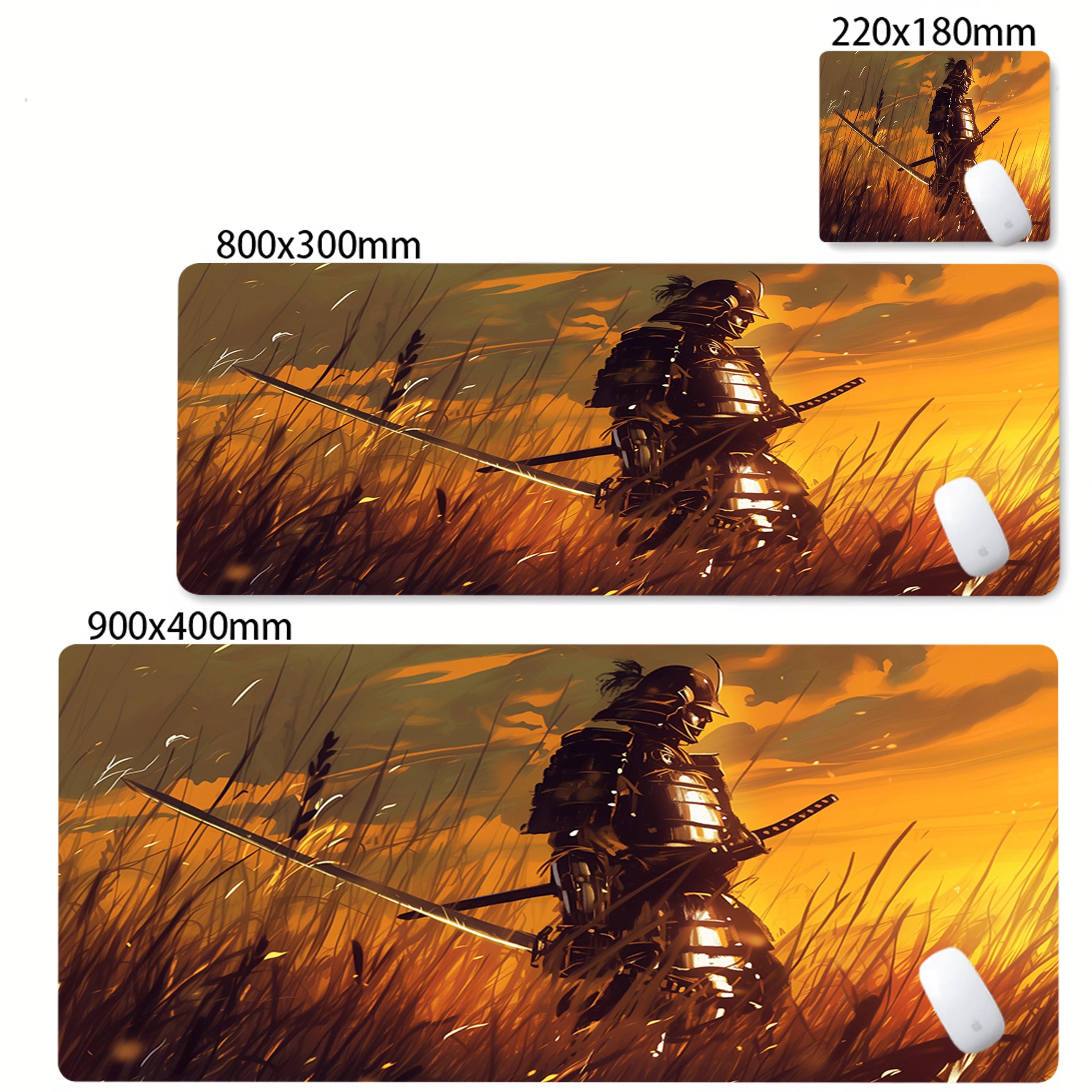 Mouse Pad Black Japanese Samurai Sword Desk Mats Large Office Computer Mousepad Pc Accessories Rubber Keyboard Deskmat 90x40cm