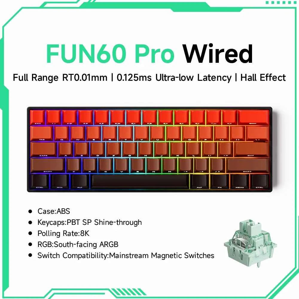 Akko MonsGeek FUN68 FUN60 PRO&MAX HE Magnetic Keyboard 60% 65% Gaming Keyboards Rapid Trigger 8K Custom Keyboard Gaming Esports
