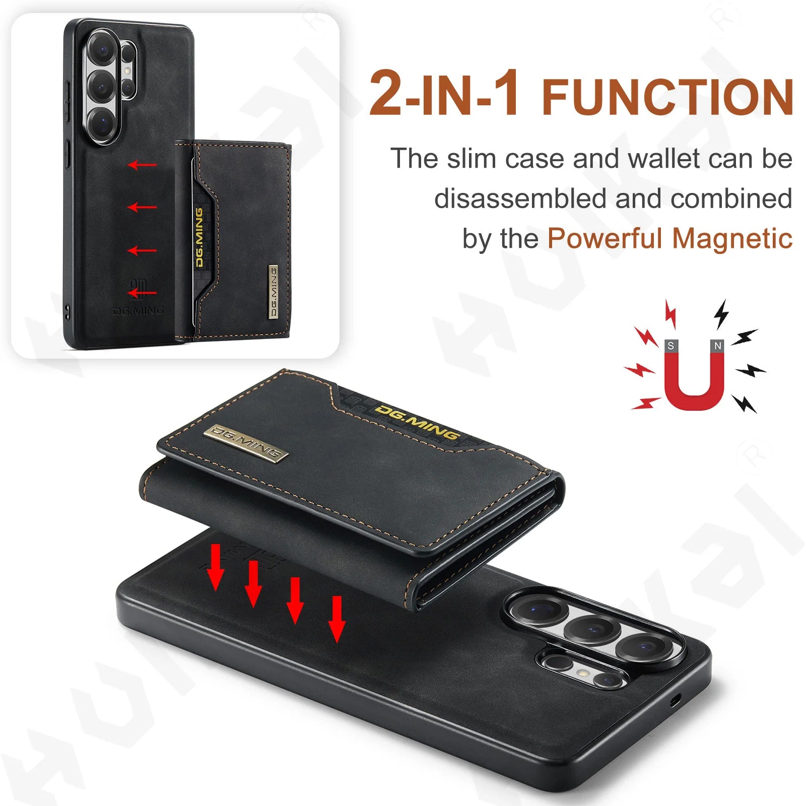 Case For Samsung S26 Ultra Plus Premium Faux Leather Flip RFID Protective Cover with Magnetic Card Function Cover Phone Case