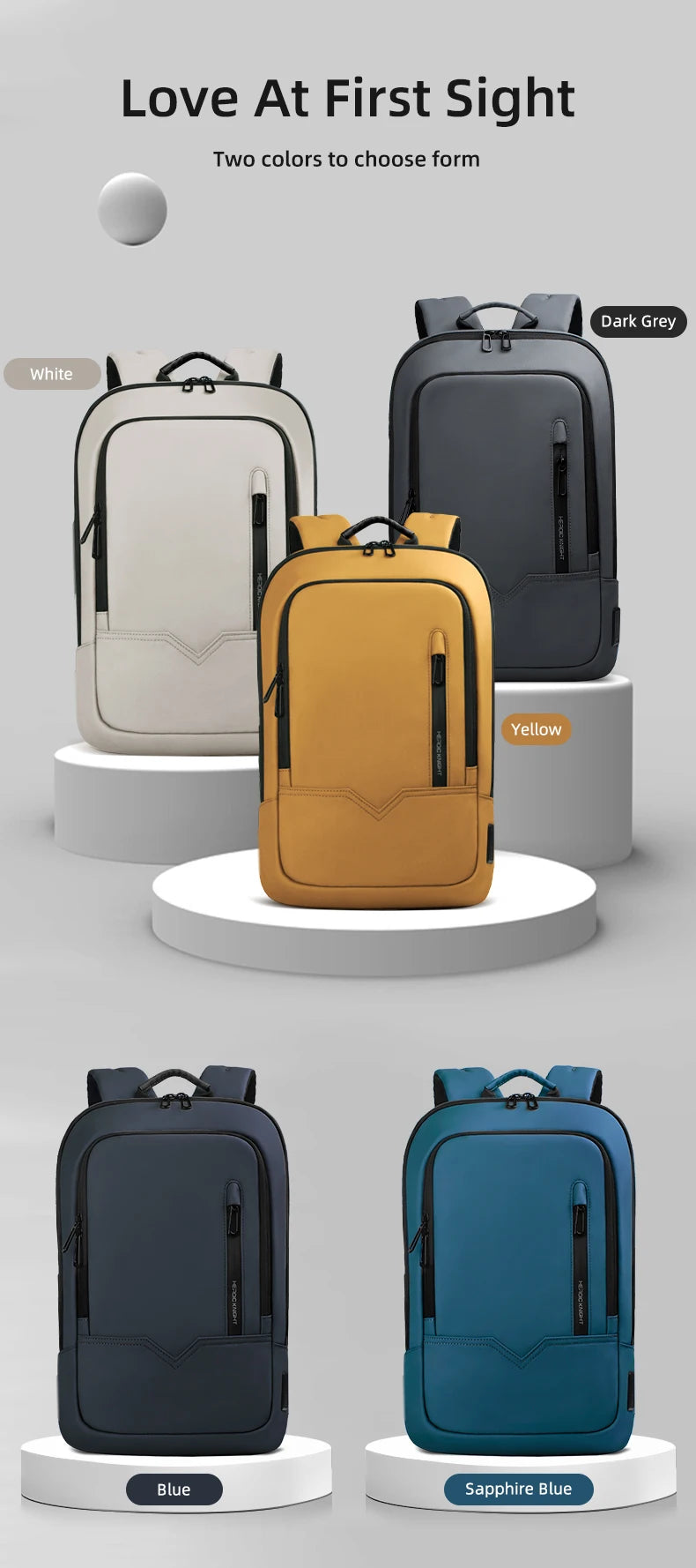 Heroic Knight Backpack Men Multifunction Business Waterproof Slim Laptop Backpack Fashion 15.6