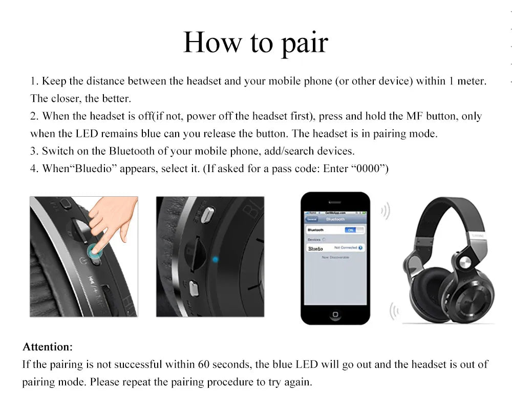 Bluedio T2+ Bluetooth Headphone Wireless Headset Foldable Sports Earphone Bluetooth 5.4 HIFI Sound 57mm Strong Bass SD Card Slot