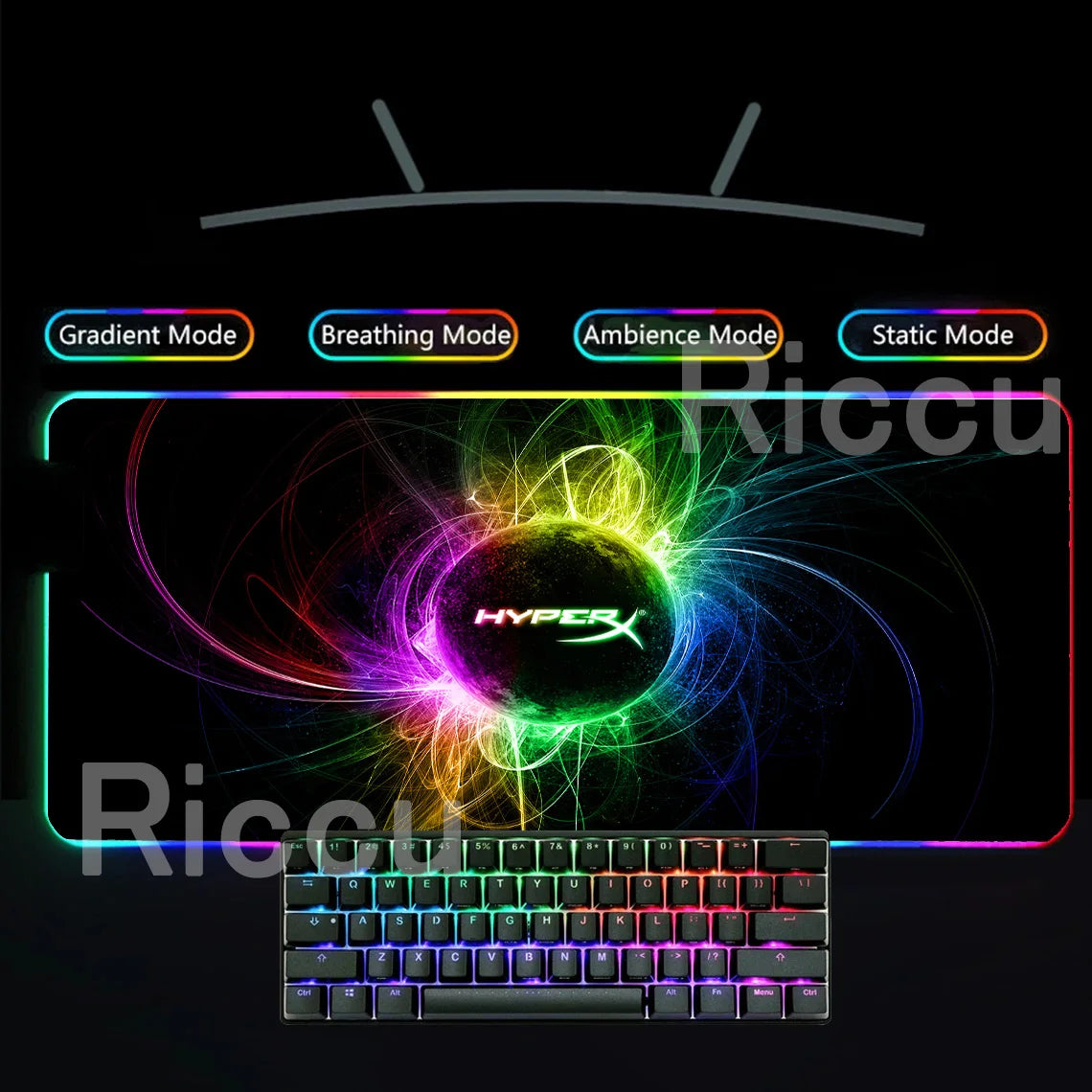 HYPERX RGB Large Mouse Pad Gaming Speed Mousepad Colorful LED Luminous XXL Game Computer Backlight Keyboard Accessories desk Mat
