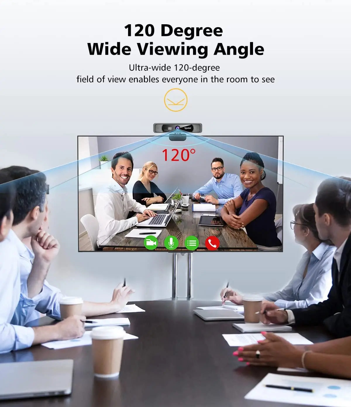 4K HD Webcam 30FPS with Microphone & Remote – 120° Wide Angle USB Camera for Streaming, Zoom, PC, Windows, Mac & Linux.