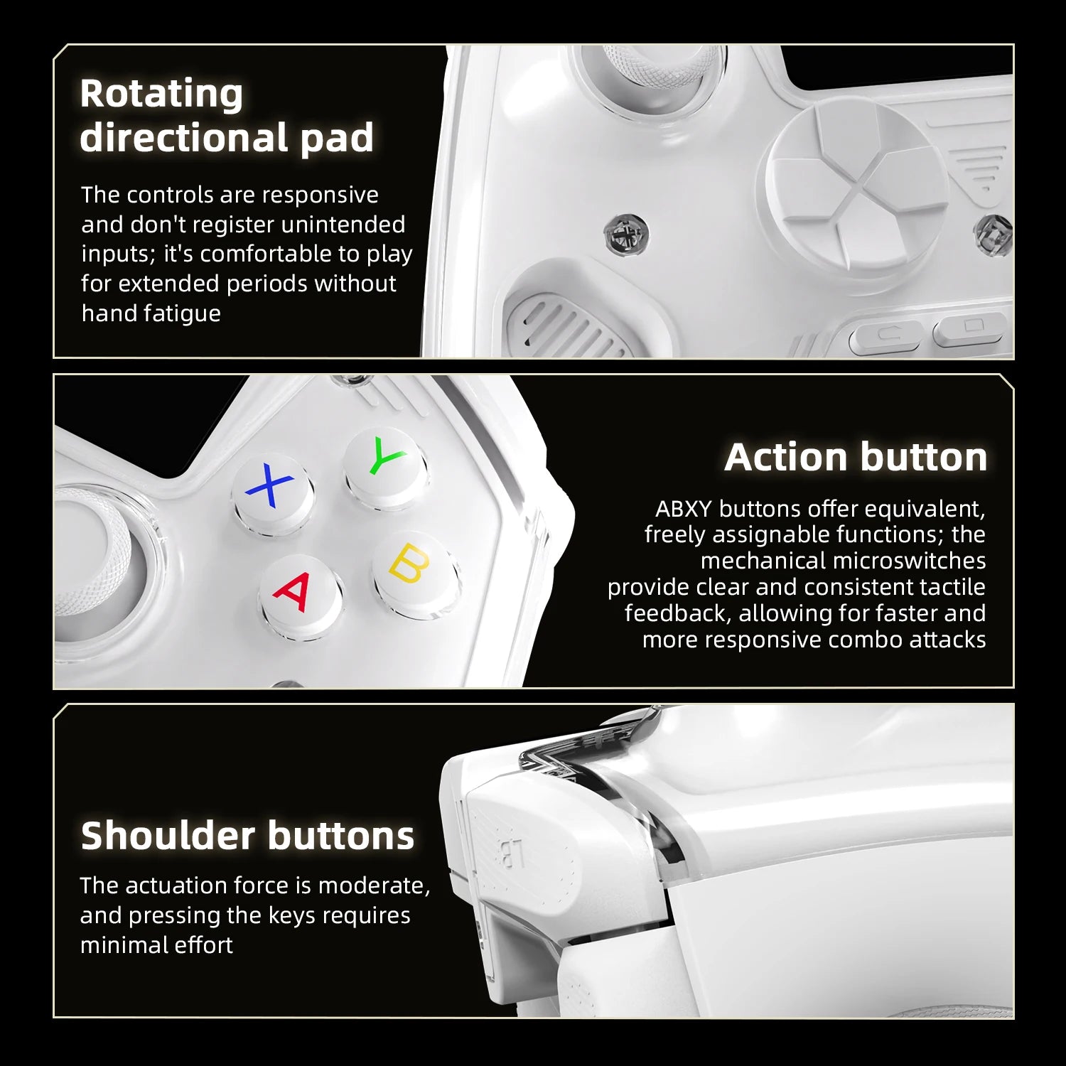 Anbernic RG G01 Interactive Screen Wireless Gaming Controller Compatible with PC/Steam/Linux/Android/Switch/IOS 2.4G Wireless Bluetooth Controller Gamepad Hall Effect Triggers