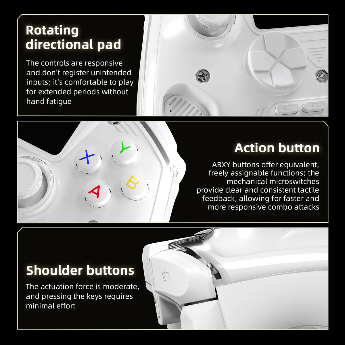 Anbernic RG G01 Interactive Screen Wireless Gaming Controller Compatible with PC/Steam/Linux/Android/Switch/IOS 2.4G Wireless Bluetooth Controller Gamepad Hall Effect Triggers