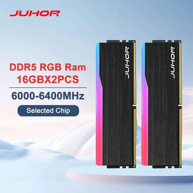 JUHOR Memory Ram DDR5 RGB 16GB 6000MHz 6400MHz Desktop PC5 Computer High Performance Dimm Memory