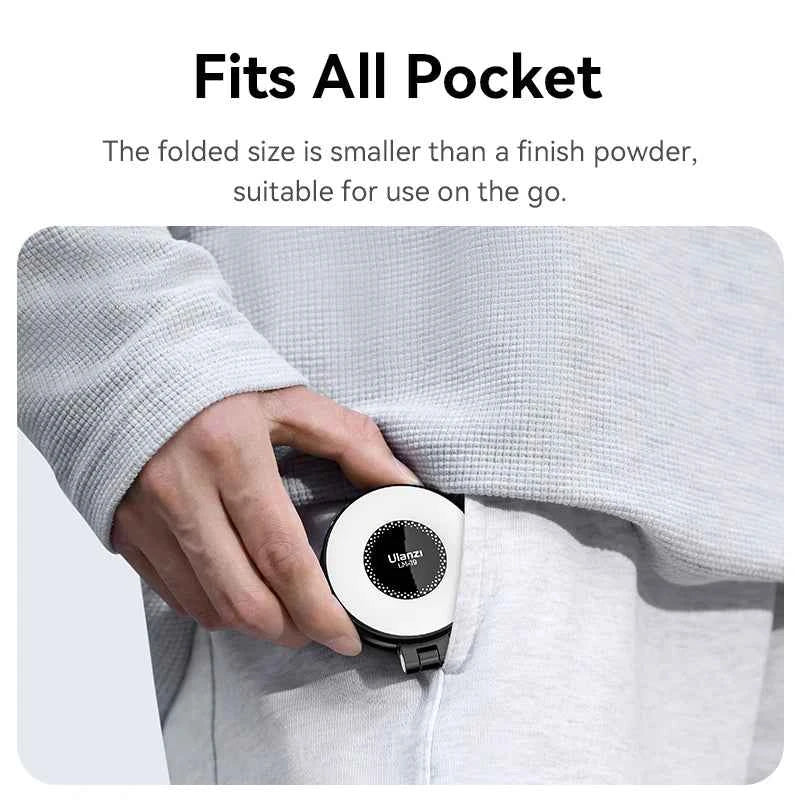 Ulanzi LM19 MagSafe Light CRI 95+ for Vlog Livestream Photograph Bi-Color Flip Fill Light Suitable for Magnetic Mobile Phones