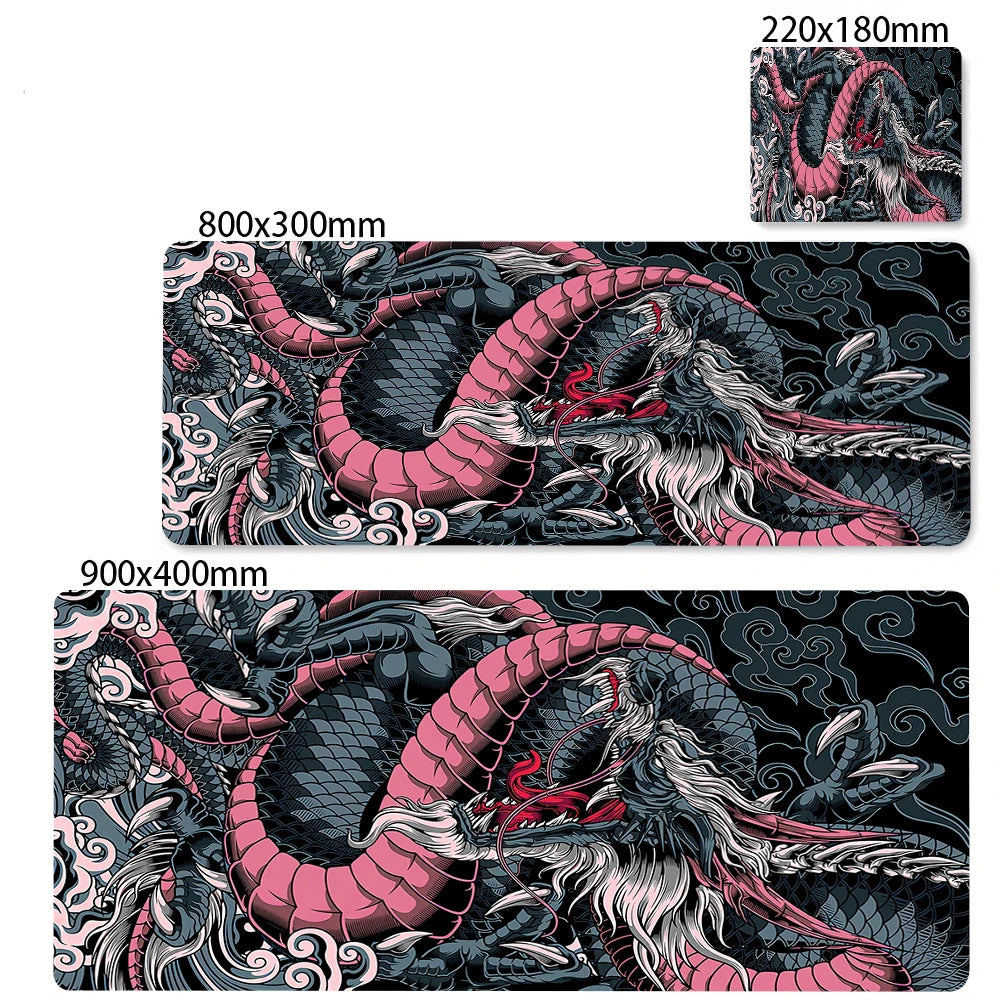 Large Gaming Mousepads Black and White Dragon Mouse Pad Computer Mousepad 90x40cm Desk Mouse Mat For PC Keyboard Mats Table Rug