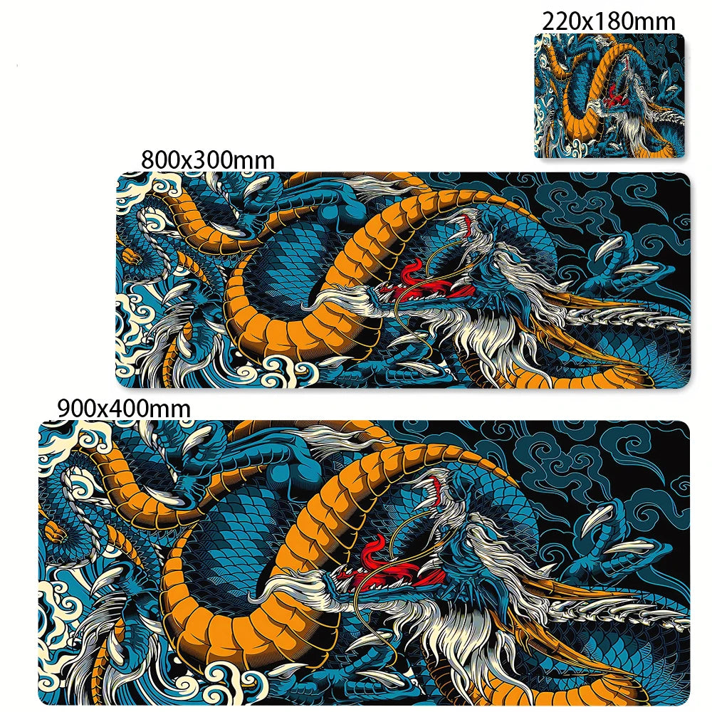 Large Gaming Mousepads Black and White Dragon Mouse Pad Computer Mousepad 90x40cm Desk Mouse Mat For PC Keyboard Mats Table Rug