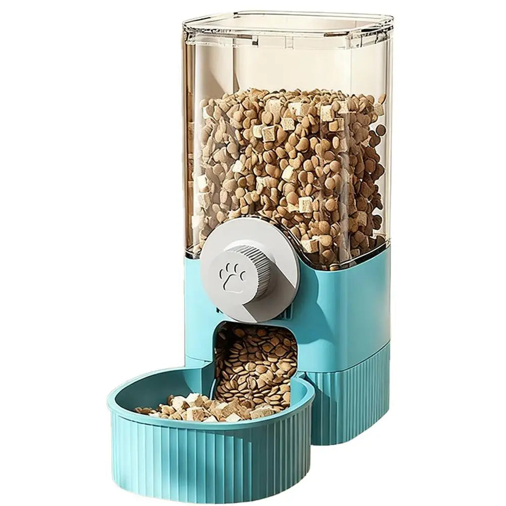 Automatic Cat Feeder Hanging Cage Small Pet Food Bowl Water Bottle Dispenser 1.2L Auto Gravity Pet Feeder & 520ml Waterer