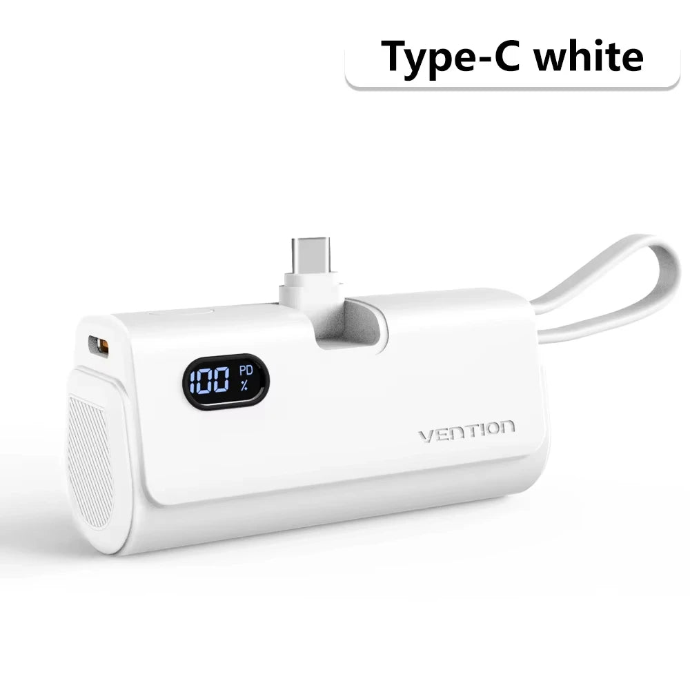 Vention Power Bank 4800mAh PD 22.5W Fast Charging Mini Portable PowerBank for iPhone 15 14 13Pro Max Xiaomi Huawei Phone Charger
