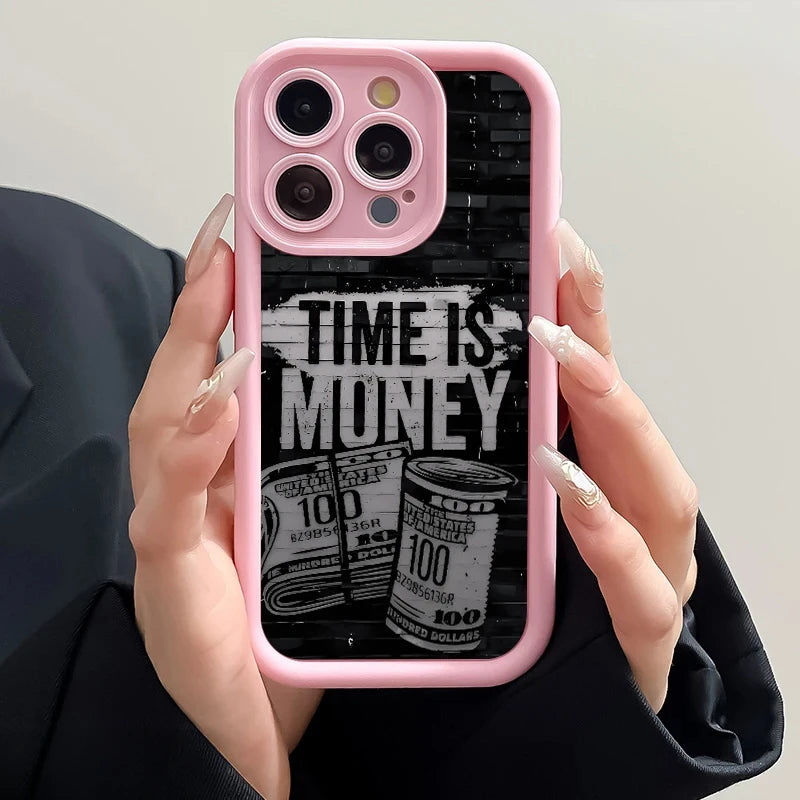 Banknote pattern phone case with soft silicone case for iPhone 16, iPhone 15 14 13 12 11 Pro Max XS X XR 7 8 15 16 Plus