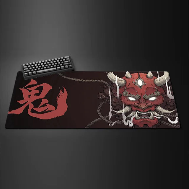 Game mouse pad Japanese samurai devil mousepad black ghost face gamer desk mat mouse pad carpet gaming accessories table pad