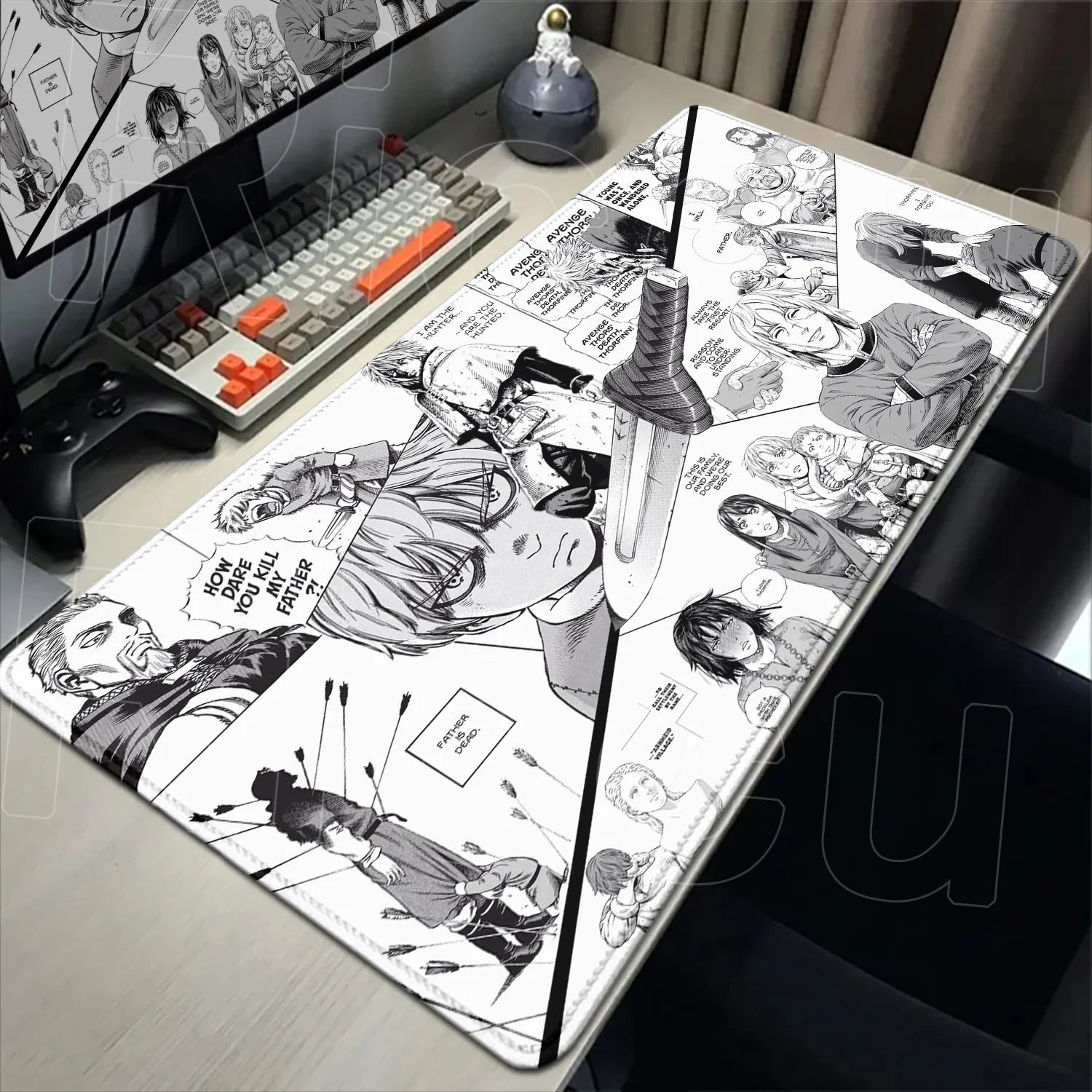 XXL Large Mousepad Vinland Saga 90x40CM Mouse Pad E-sports Gaming Keyboard Protector PC Accessories HD Computer carpet Desk Mat