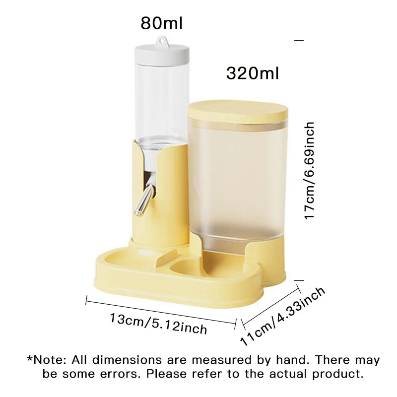 Auto Feeder And Waterer Two-in-One for Hamsters Guinea Pigs Chinchillas - Rolling Ball Water Bottle Integrated Feeding Tool