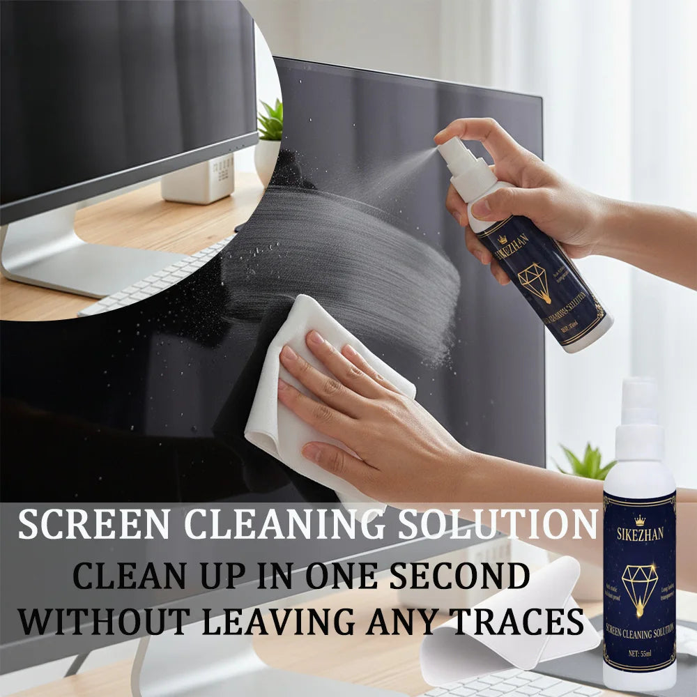 Universal Screen Cleaner Spray Kit with Polishing Cloth for Computer Laptop Monitor TV Phone LCD LED Dust Fingerprint Remover