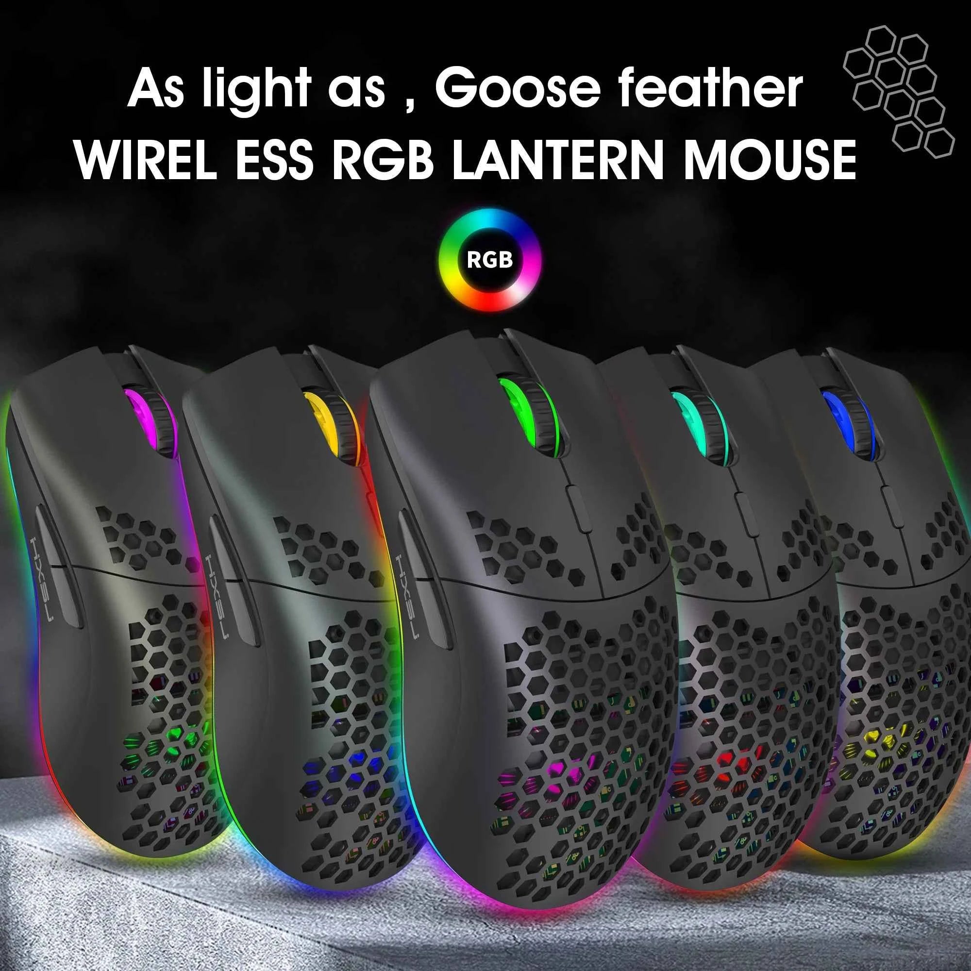 HXSJ 60% Wireless Gaming Keyboard and Mouse Combo,LED Backlit Rechargeable 2000mAh Battery,Mini Mechanical Feel Anti-ghosti