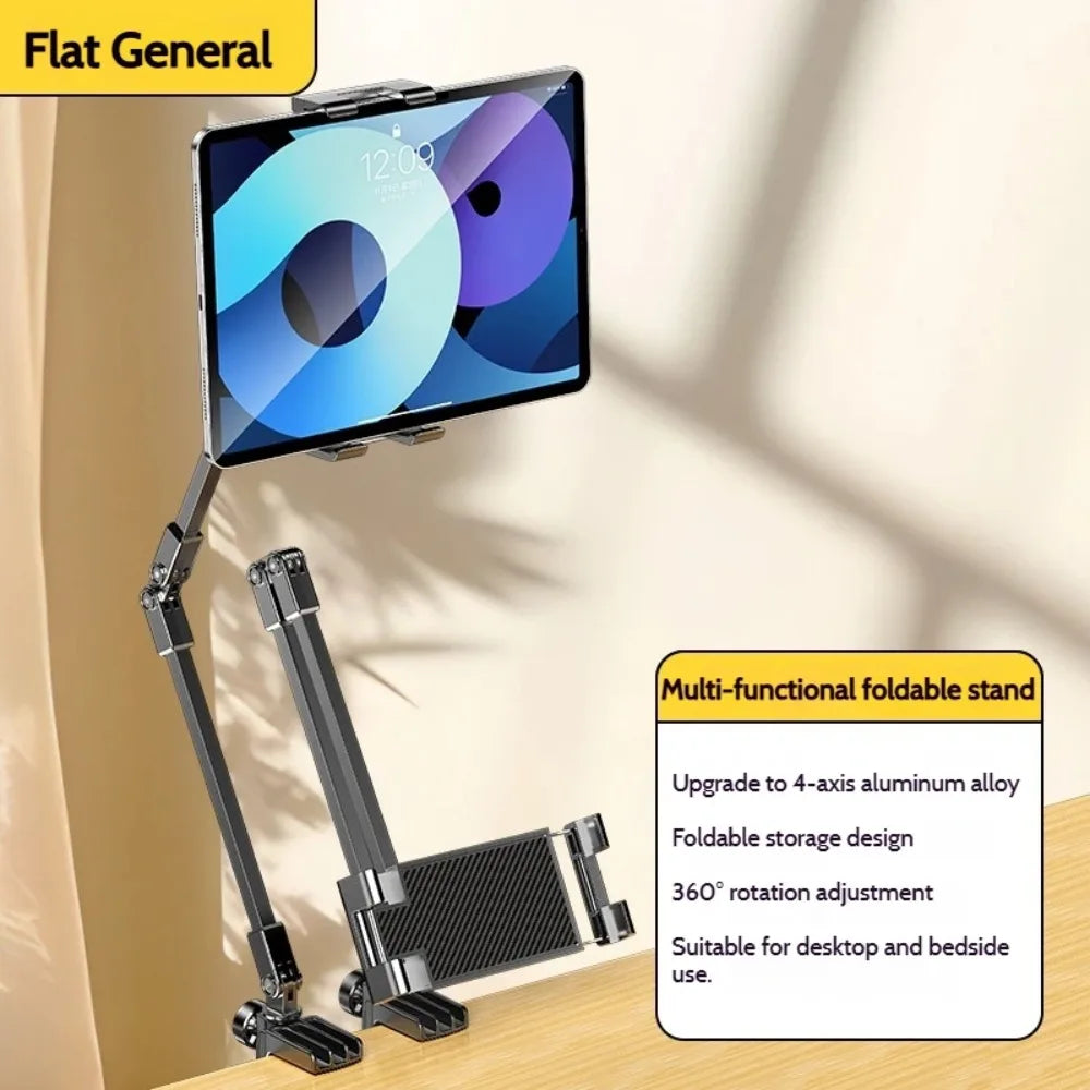 Adjustable Tablet Stand 360-degree Rotation 3 Sections Arms Bedside Phone Holder Portable Foldable Lazy Bracket