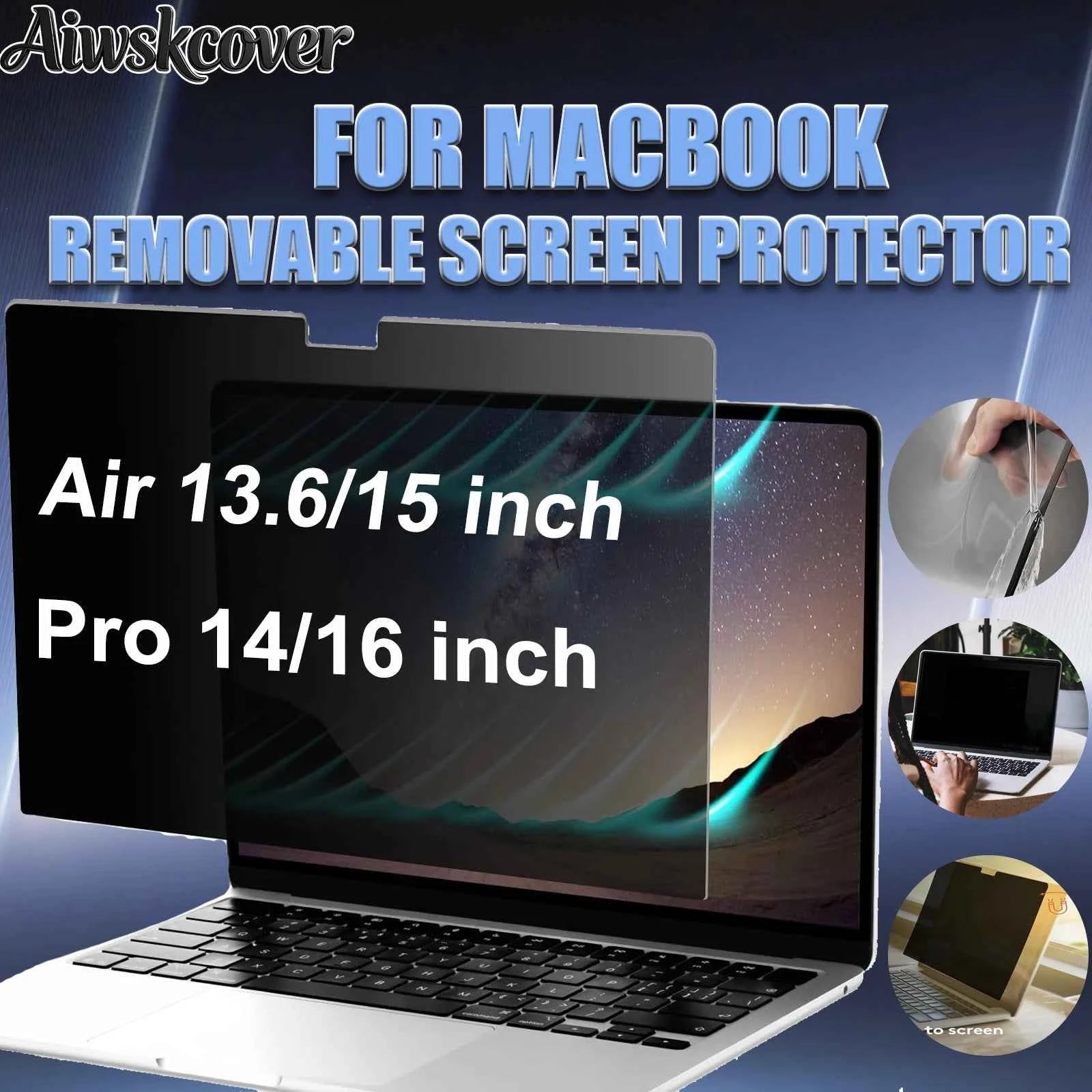 Removable Magnetic Privacy Screen For MacBook Air 13.6/15 Inch 2022-2026 (M5 M4 M3 M2), Matte Privacy Screen For Pro 14/16 inch
