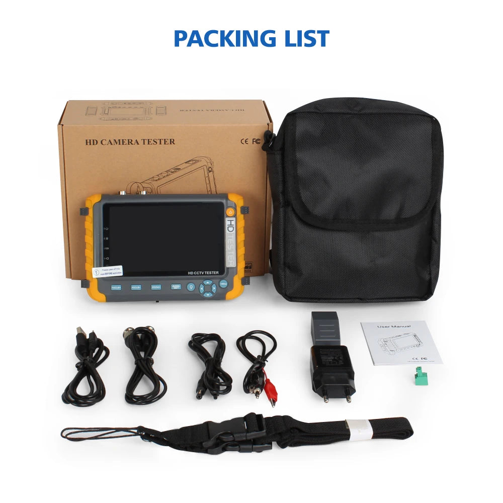 IV8W 8MP 4 in 1 AHD/CVI/TVI CVBS Security Camera Tester Monitor with HDMI VGA Input Audio RS485 PTZ control UTP Cable Tester