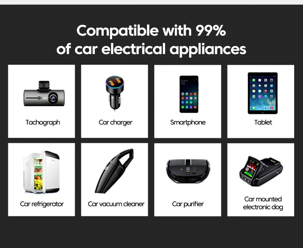 66W 4 Ports Digital Display Car Cigarette Lighter Power Adapter 3.1 A USB PD Car Phone Multifunctional Charger For iPhone Huawei