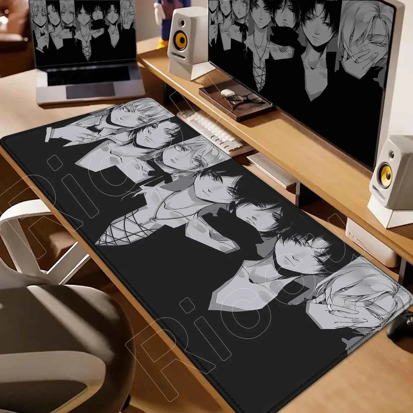 New HD Printing Attack on Titan Anime Desk Mat Large Lock Edge Mouse Pad Computer Mousepad Gaming Laptop Keyboard Mouse Mats Rug