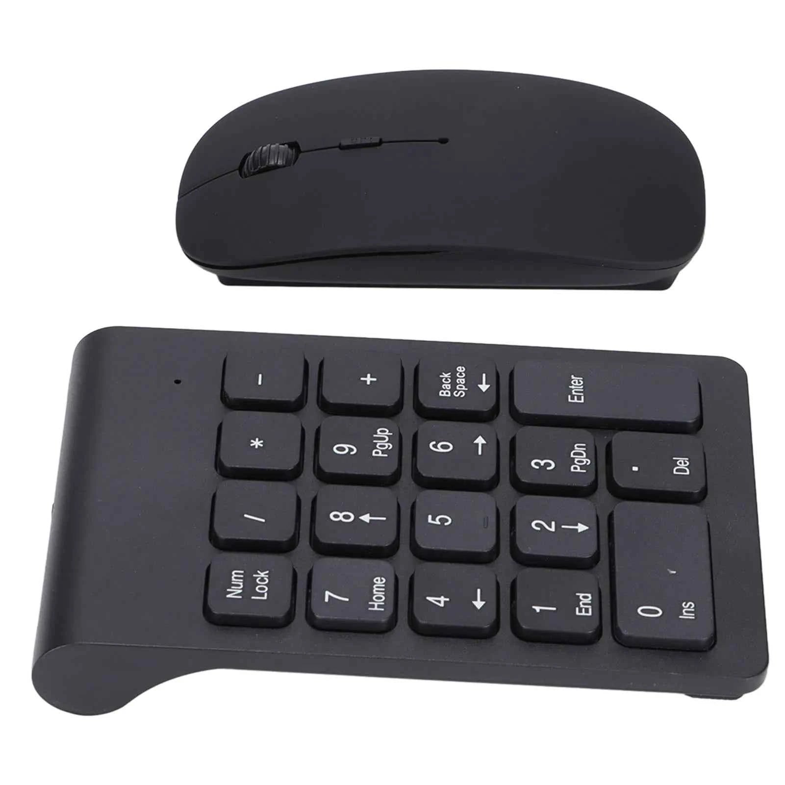 2.4G Wireless Number Pad Mouse Combo 18 Keys Numeric Keypad Digital Keyboard 1200 DPI Sensitive Mouse for Office PC Laptop