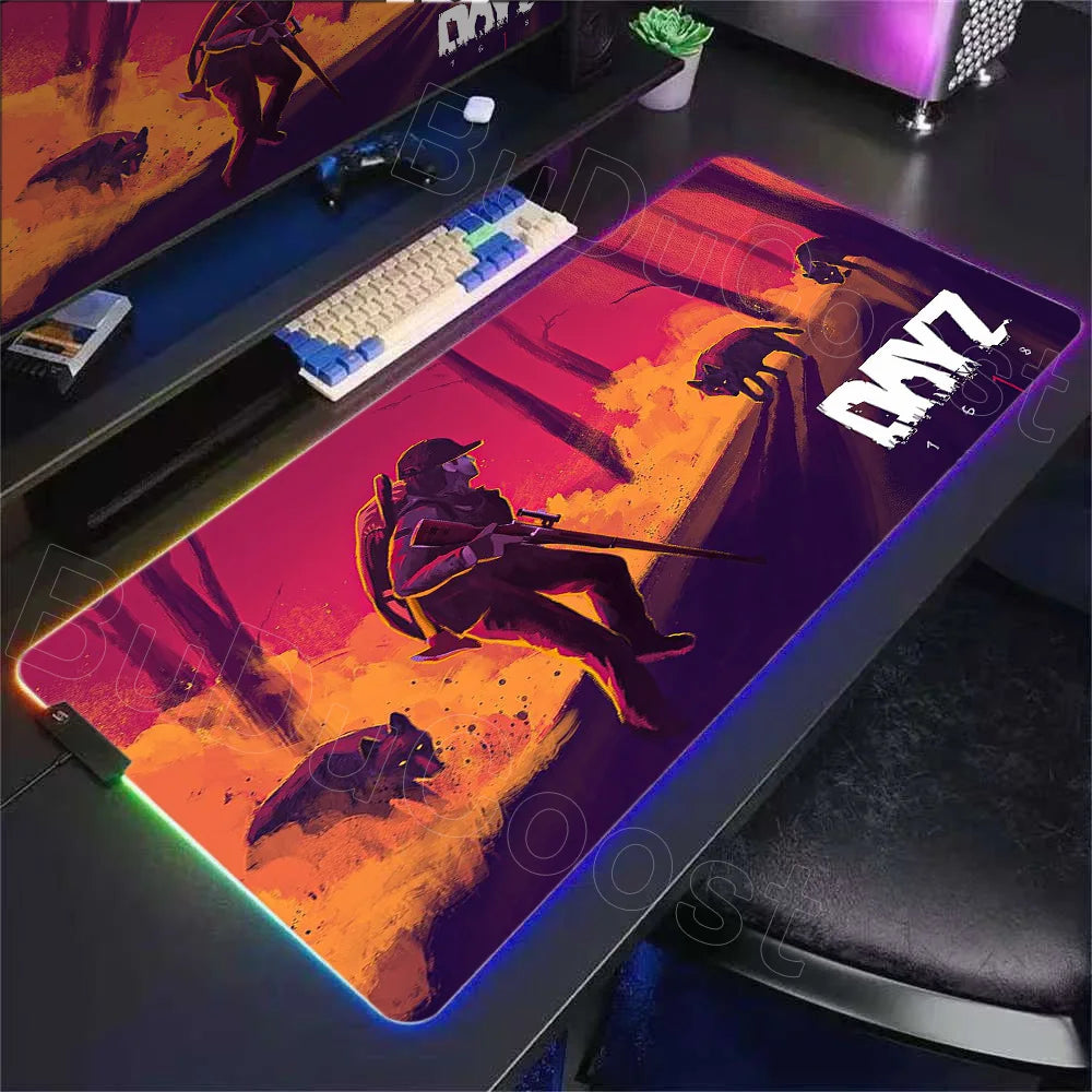 LED D-dayzs Mouse Pad Large RGB Mouse Pad XXL LED Mouse Mat Mousepads Table Pads Keyboard Mats Desk Rug with Backlit Gaming Mats