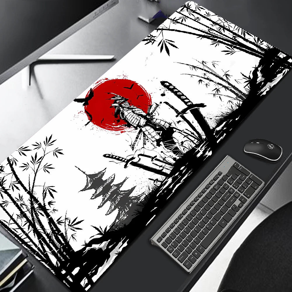 Samurai Warrior Mouse Pad Gamer Computer Accessories Keyboard Table Mat Black Mousepad Company Gaming Laptop Desk Accessory Pc - WinSupport Tech