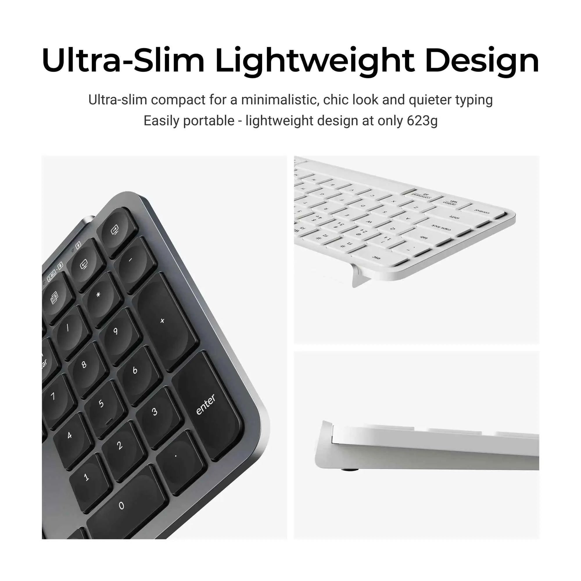 Keychron B6 Pro ZMK Ultra-Slim Wireless Keyboard Full Size Portable Lightweight 2.4GHz & Bluetooth Connections
