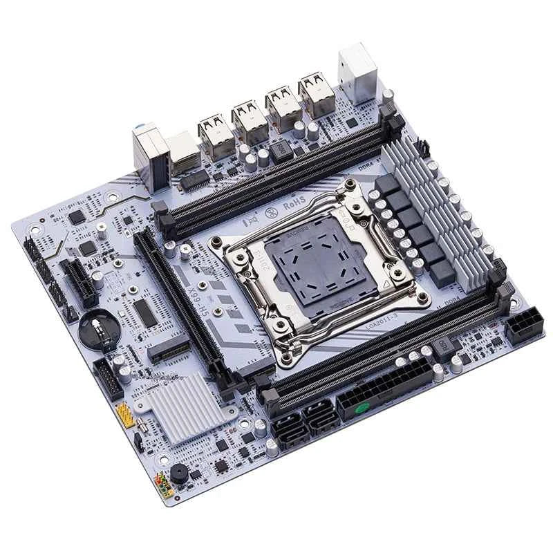 QIYIDA X99 Motherboard Set Kit Xeon LGA2011-3 E5 2650 V4 2pcs*8gb=16GB DDR4 RAM USB PCI 3.0 NVME M.2 SATA M-ATX