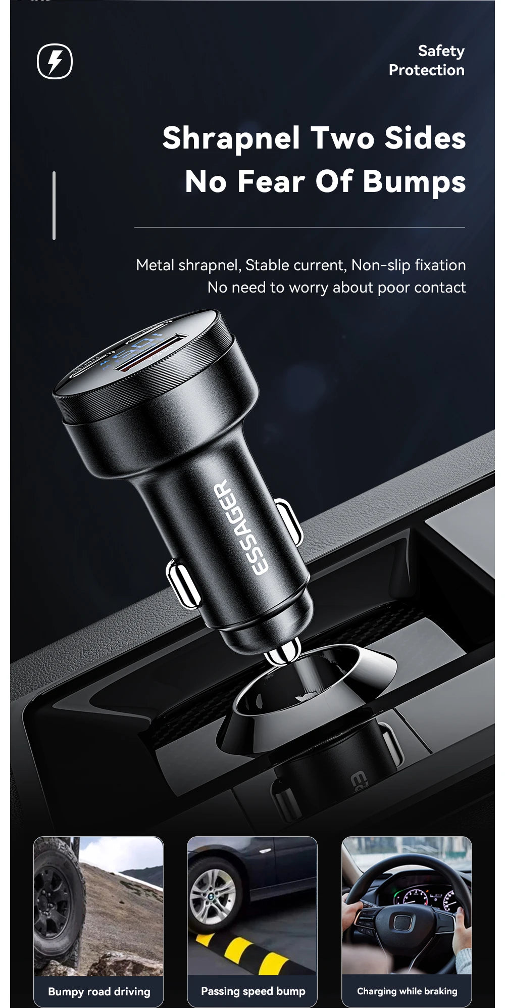 Essager USB C Car Charger 105W Quick Charge PD3.0 QC4.0 3.0 SCP PPS USB Type C  Fast Charging For iPhone 15 14 13 Samsung Xiaomi