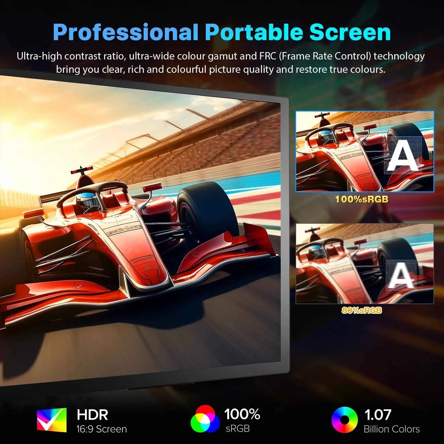 UPERFECT 18 Inch Large Gaming Monitor 4K PC Display 3840*2160  HDMI USB C With HDR FreeSync External Screen For Laptop Switch