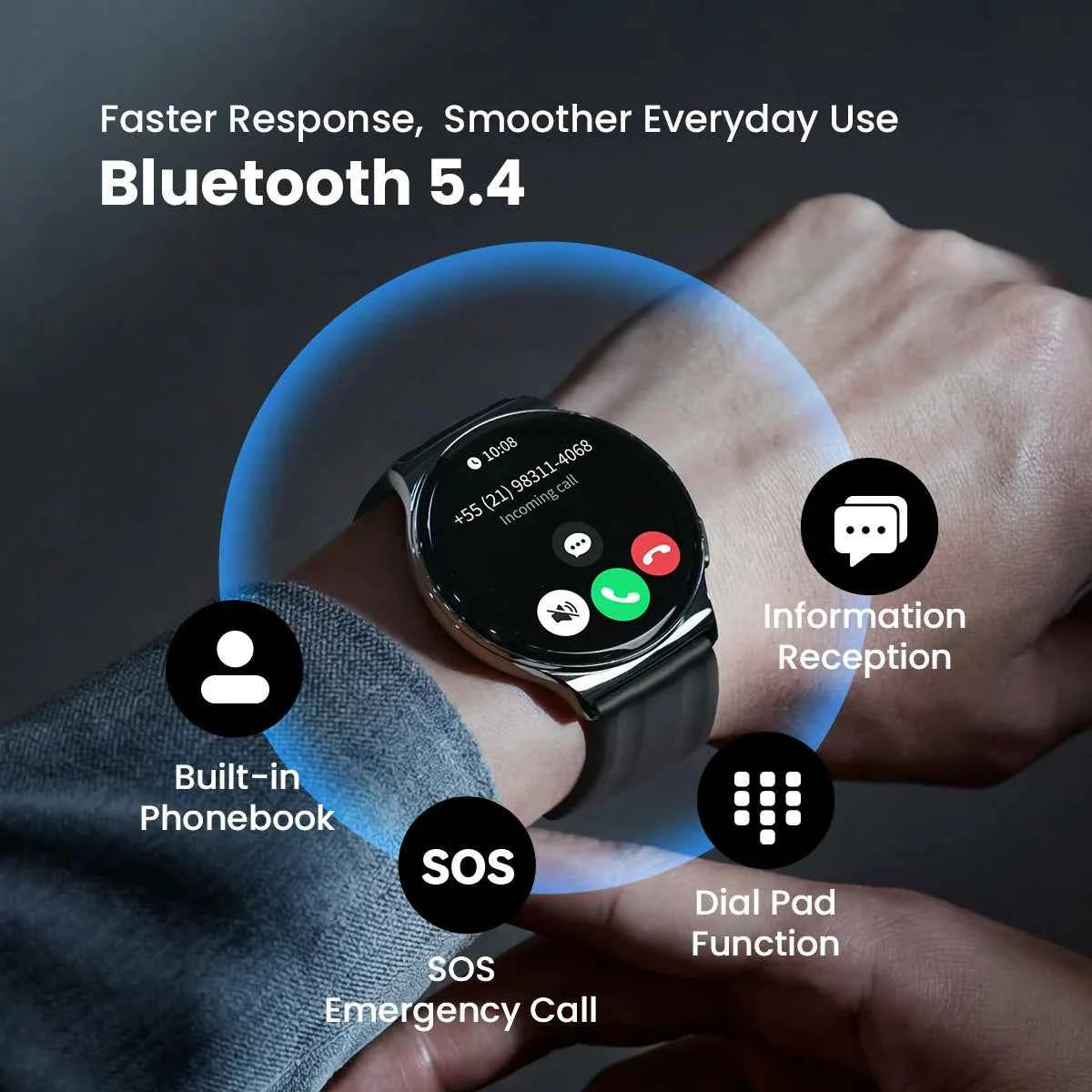 HAYLOU Solar Lite 2 Smartwatch 1.43'' AMOLED Display 24h Health Monitoring 150+ Sports Modes Voice Calling Smart Watch 1ATM
