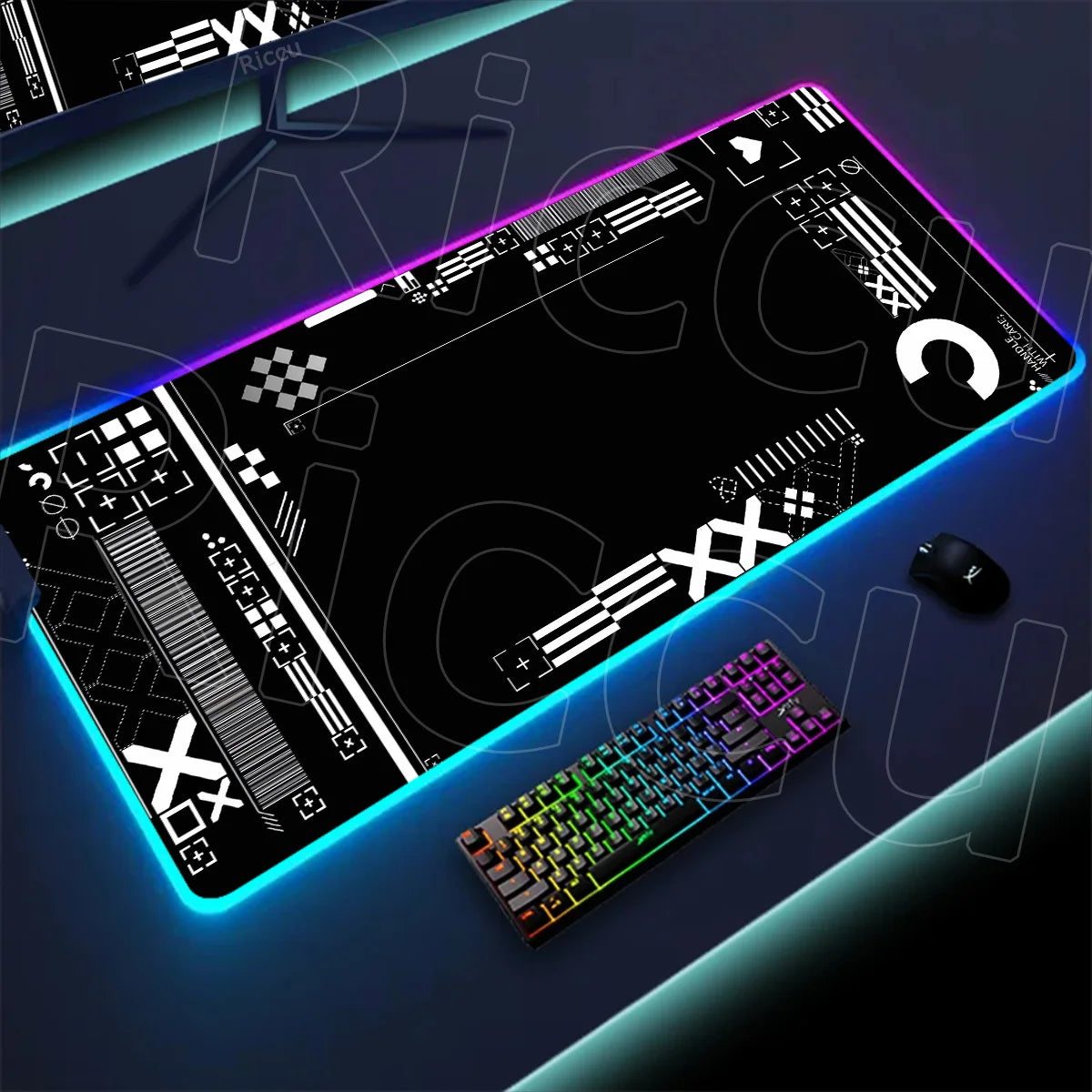 RGB Mousepad Large Size LED Glowing Keyboard Table Pad XXL CsGo Print stream Gaming Mouse Pad Non-slip Rubber Mat With Backlight