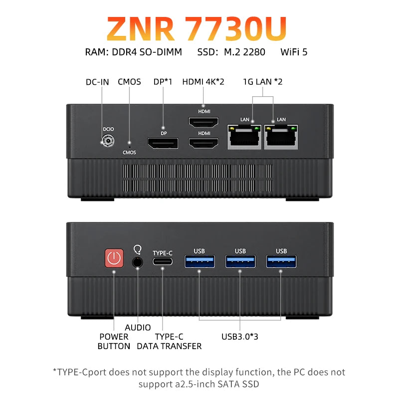 TexHoo AMD R7 6800H 6600H 6600U 7530U 5800H  4800H 4500U Mini PC  DDR5 NVMe SSD WiFi 6  BT5.2 HDMI DP  Dual LAN Desktop computer - WinSupport Tech