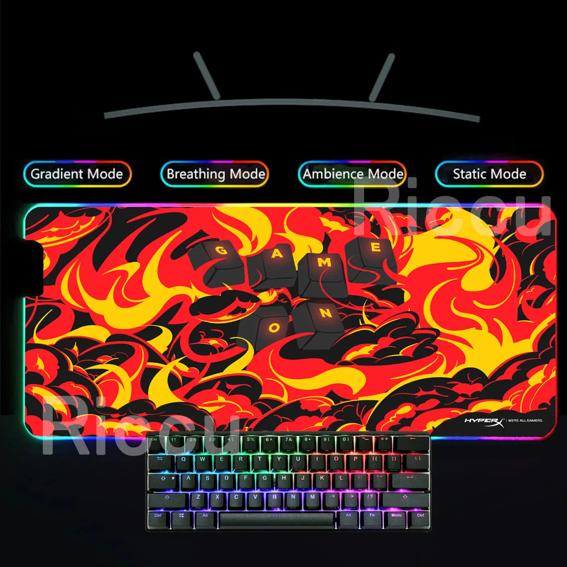 HYPERX RGB Large Mouse Pad Gaming Speed Mousepad Colorful LED Luminous XXL Game Computer Backlight Keyboard Accessories desk Mat