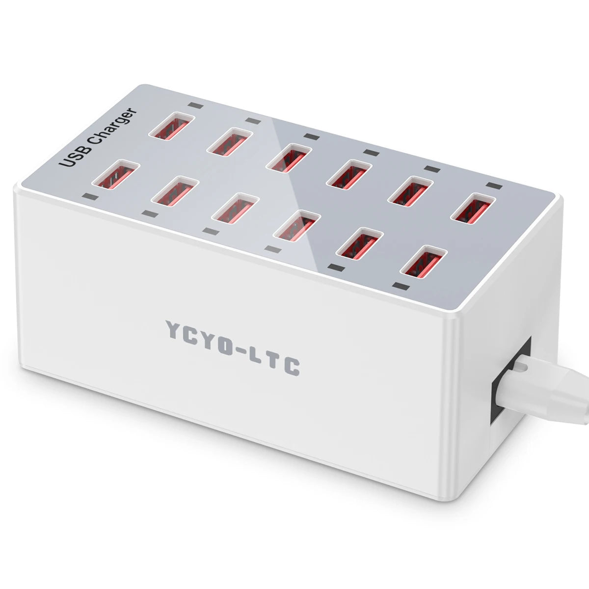 12 Port USB Charging Station 60W Smart Fast Charger US Plug Multi Port Desktop USB Charger for iPhone Samsung Android Phone Tablet