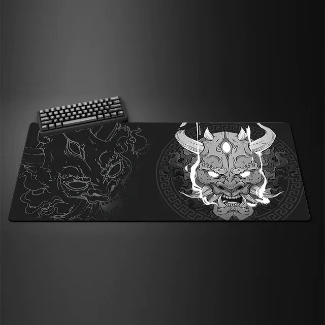 Game mouse pad Japanese samurai devil mousepad black ghost face gamer desk mat mouse pad carpet gaming accessories table pad